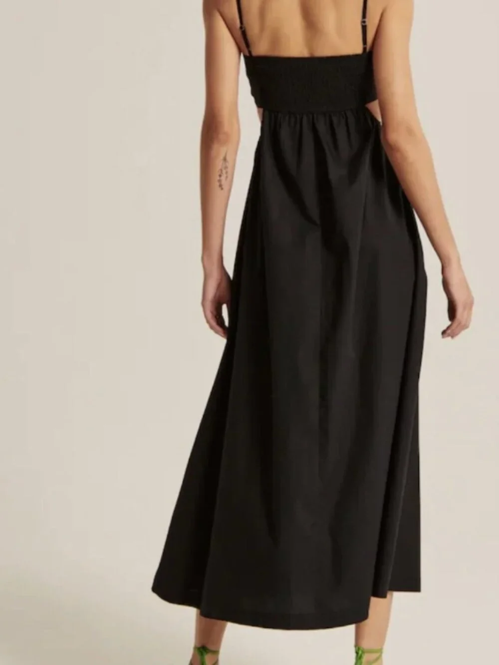 Abercrombie & Fitch Bubble Top Maxi Dress | Black | Small Petite